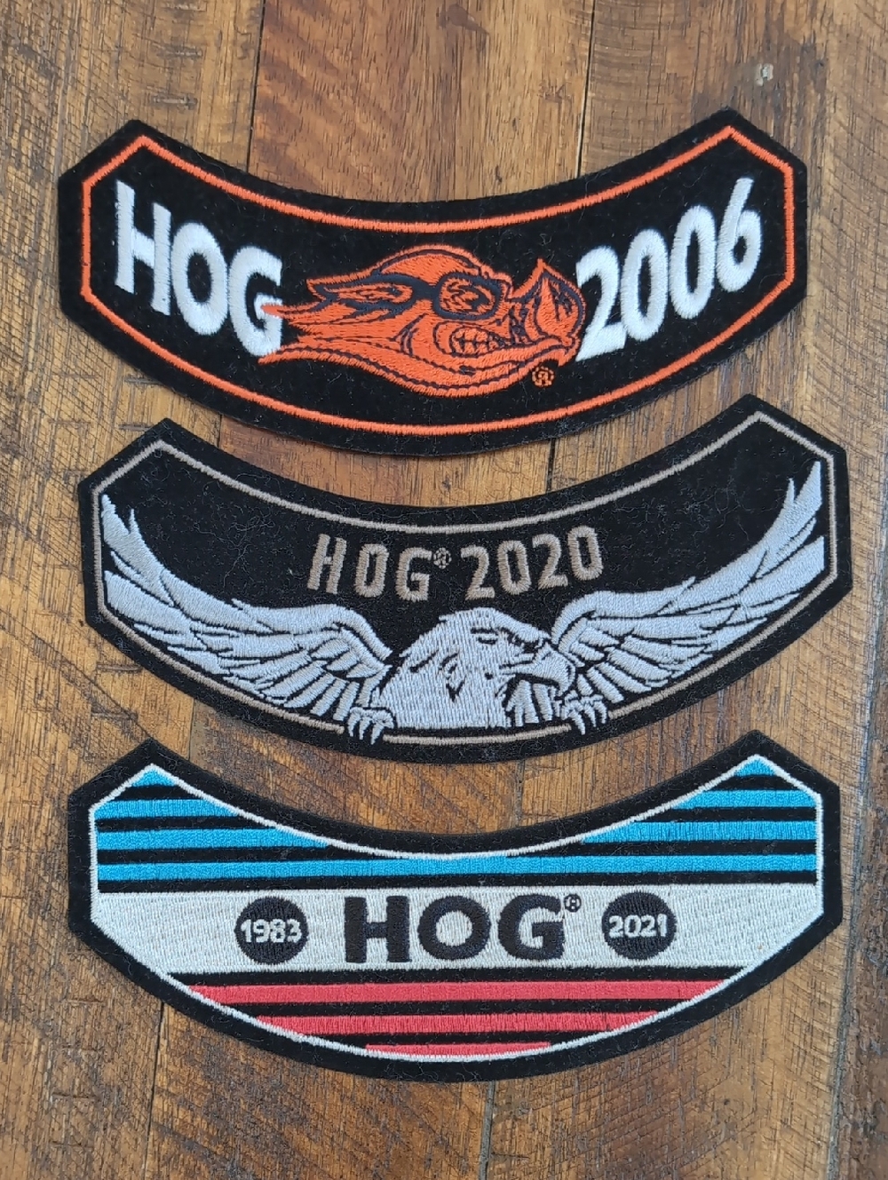 Lot Of 3 Harley Davidson Embroidered Patches